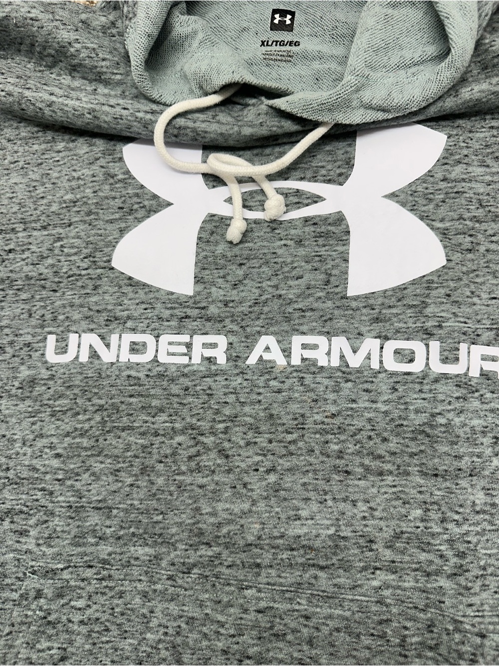 Under Armour Gray Marled Crewneck Sweatshirt with White Logo